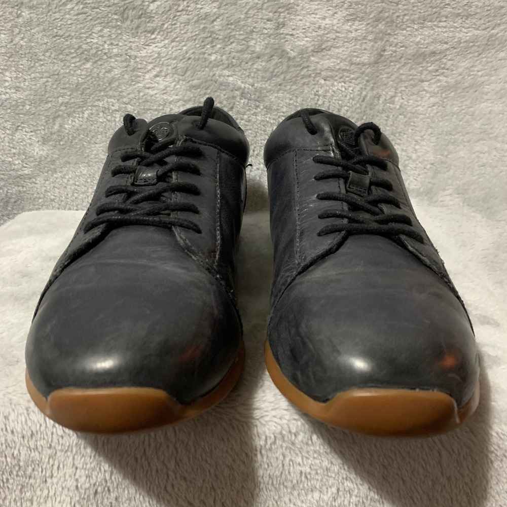 Born Mens Black Leather Lace Up Casual Sneakers Shoes Size 11 M